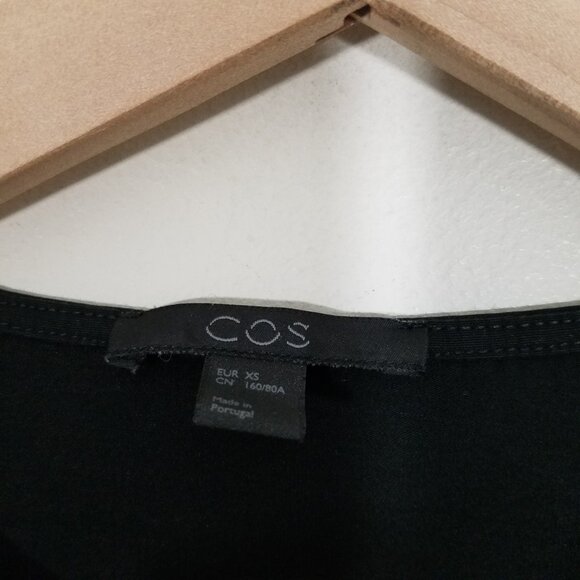 COS Mix Media Midi T-Shirt Dress with Front and Side Pockets Black Size XS - Picture 4 of 7